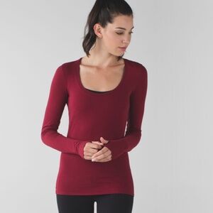 Lululemon Anahatasana Long Sleeve Tee Heathered Cranberry Size Medium